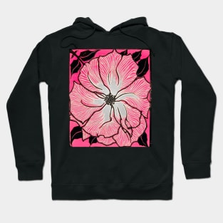 Vintage pink open flower Hoodie